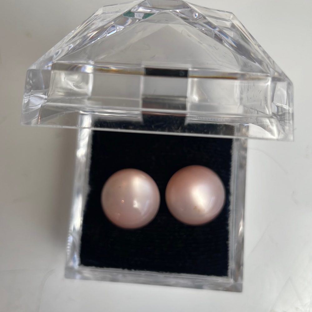 Richelieu clip on earrings pink round silver vintage Valentine’s Day